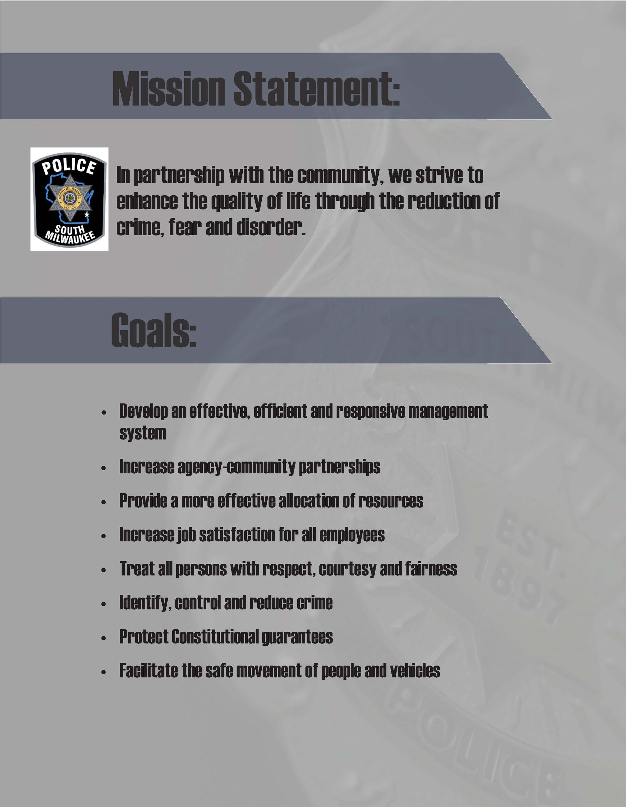 SMPD Mission and Goals